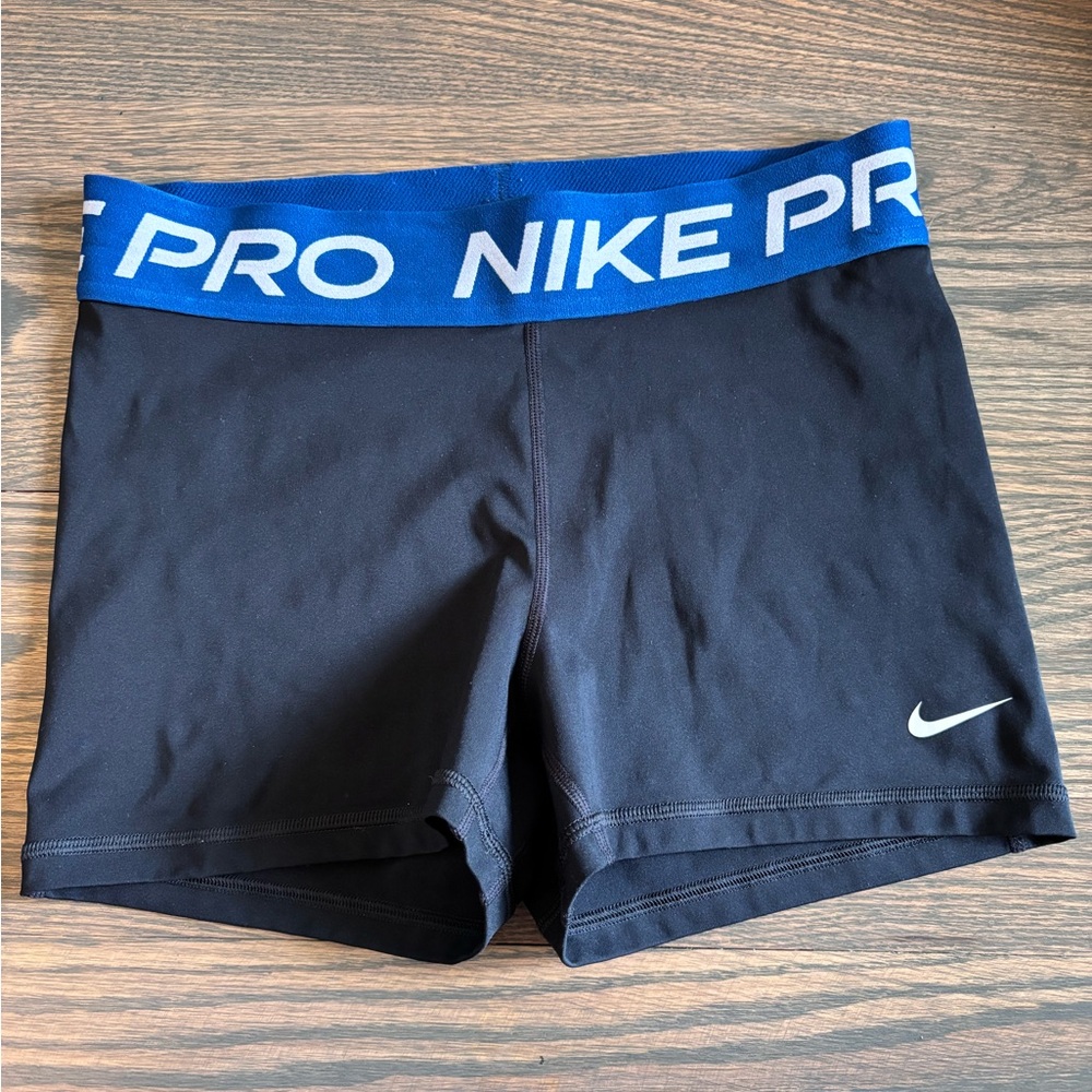 Nike Pro Black and Blue Dri-FIT Shorts